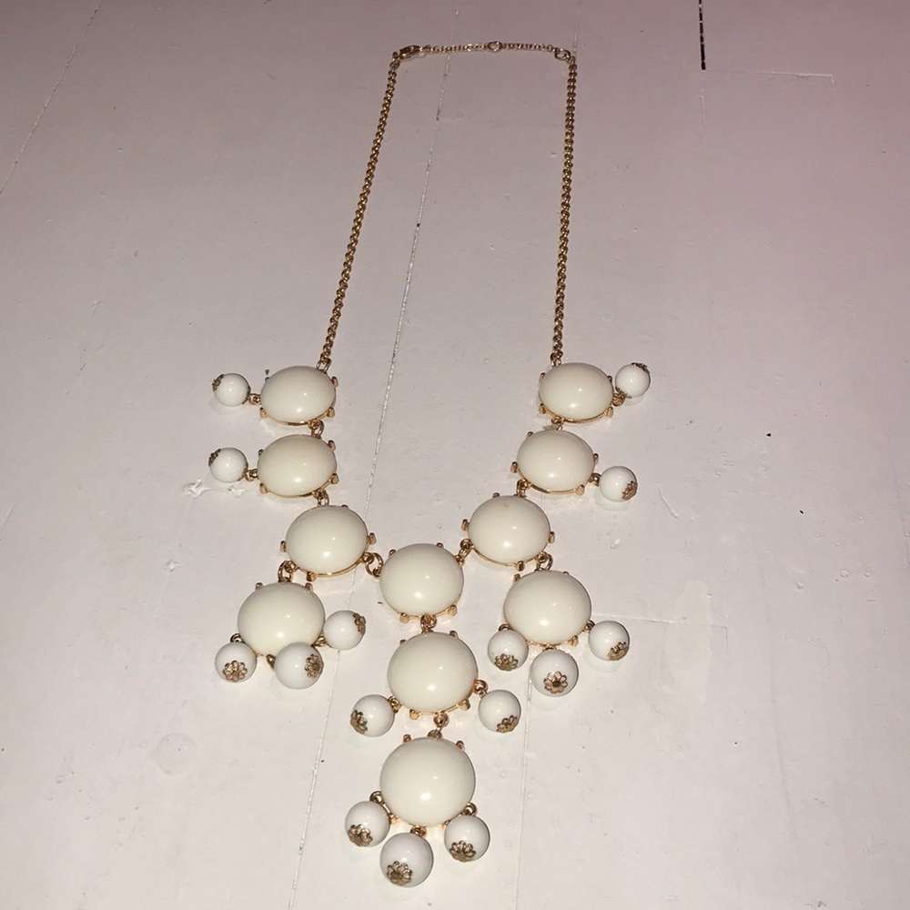 JCrew Factory Large Bauble Necklace White